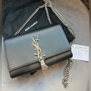 Saint Laurent Monogram Kate Tassel in Black